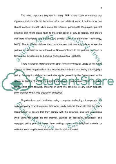 Importance of Computer Usage and Copyright Policies