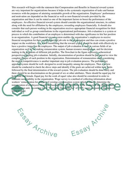 Compensation and Benefits - Financial Reward System