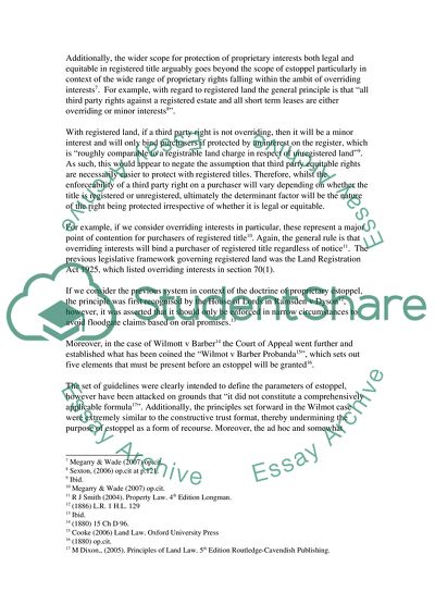 The Nature of Proprietary Estoppel