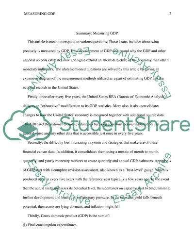 What Precisely is Measured by GDP