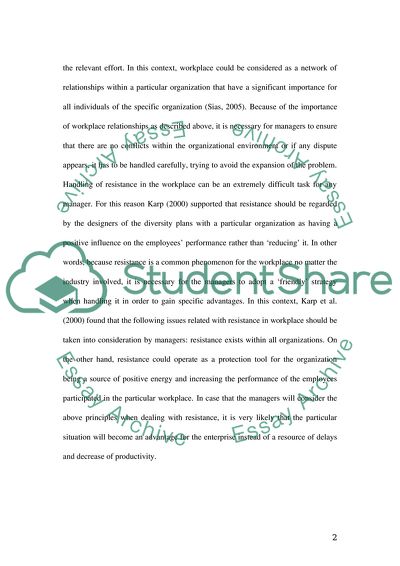 Forms of Workplace Resistance Working for Managers