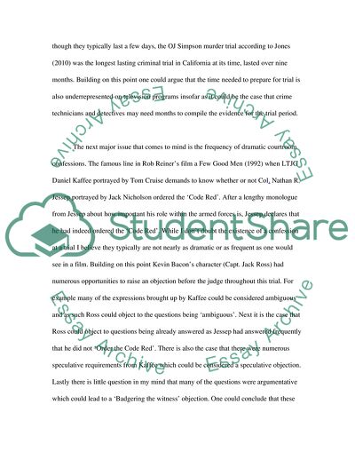 Comparisons between Fictional Courtroom Dramas as Compared to Its Contemporary Courtroom Reality