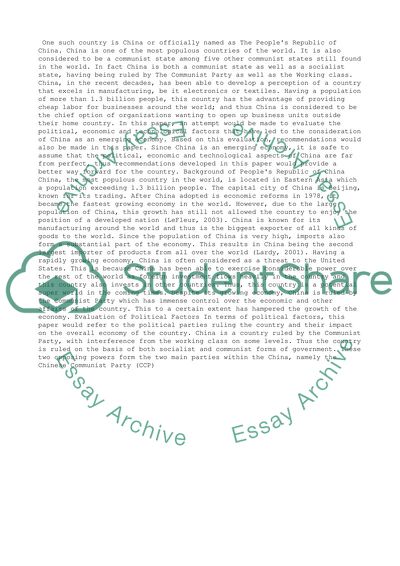 International Business and Rapidly Developing Economy