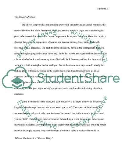 Representations of Nature or the Nonhuman Animal World in Poetry