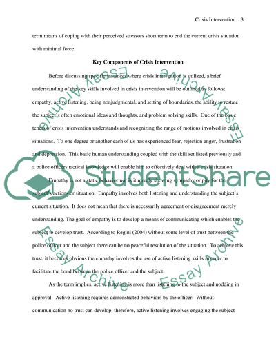 Crisis Intervention Lesson Plan