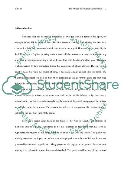 Attendance to Football Matches and the Performance of the Football Teams