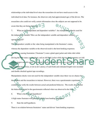 Status of Frustrator as an Inhibitor of Horn-Honking Responses