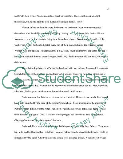 Family Life in Puritan Community