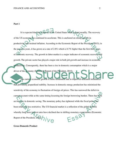 Finance and Accounting: Gross Domestic Product and Inflation and Interest Rate
