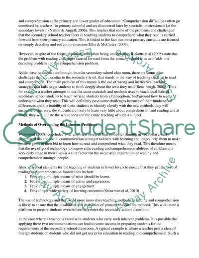 The Interventions Necessary to Support the Difficulties