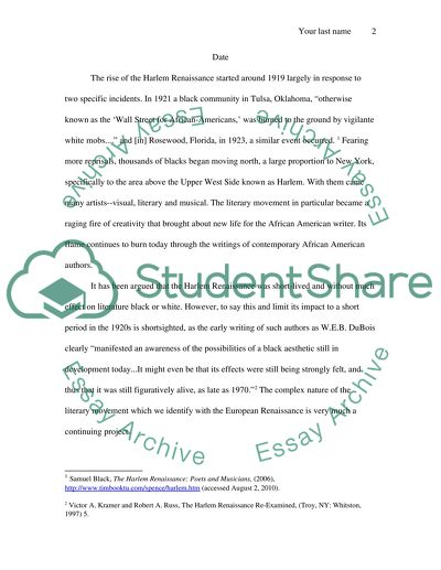 The Harlem Renaissance and its Effect on African American Literature