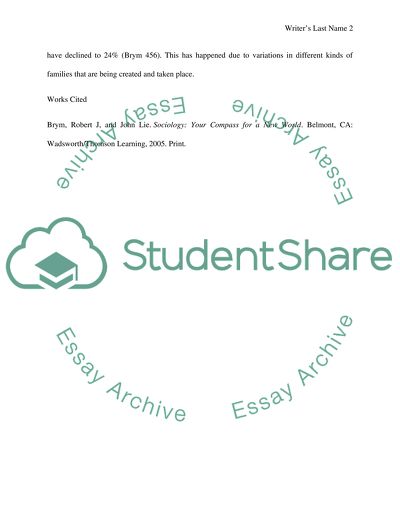 The Decline in Traditional Families Rate