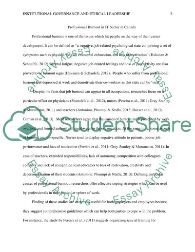 Professional Burnout in IT Sector in Canada