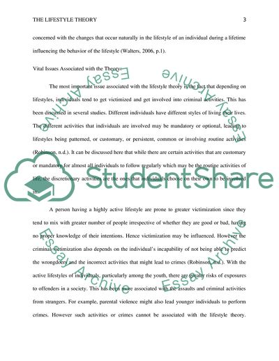 The Lifestyle Theory