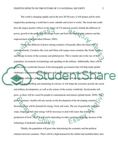 Positive affects on the future of the US