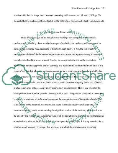 Real Effective Exchange Rate