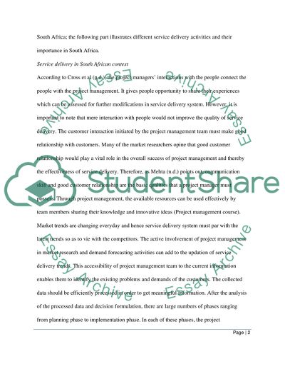 How service delivery can be improved through better project management