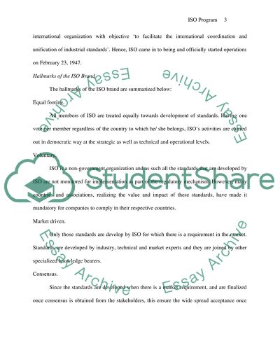 ISO Program and Structure