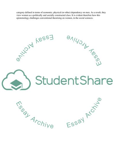 What is standpoint feminism