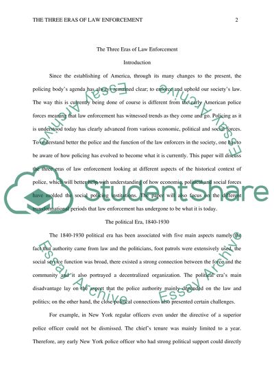 The Three Eras of Law Enforcement