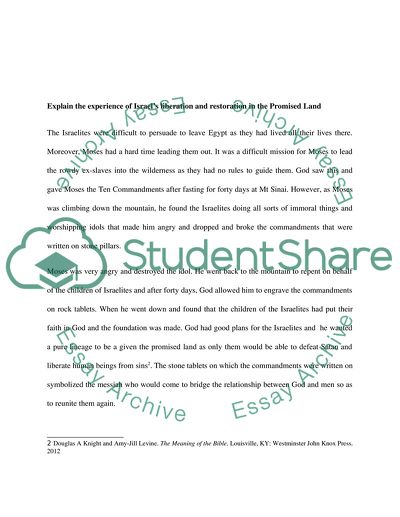 Oppression And Exile Of The Israelites