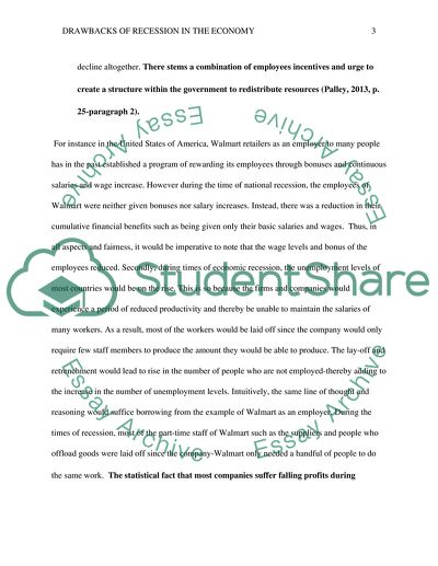 Drawbacks of recession in the economy