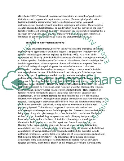 Feminist Methodologies and the Pursuit of Feminine Knowledge