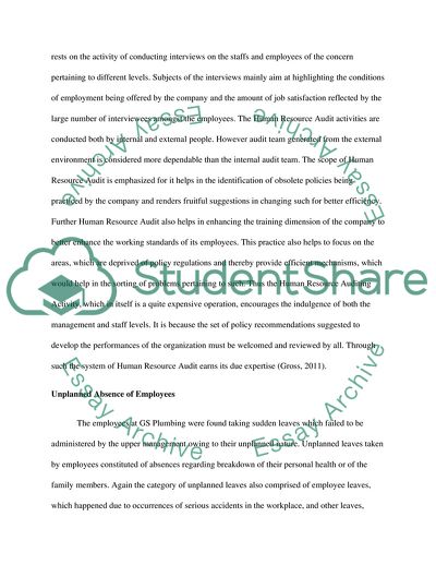 The Management of GS Plumbing