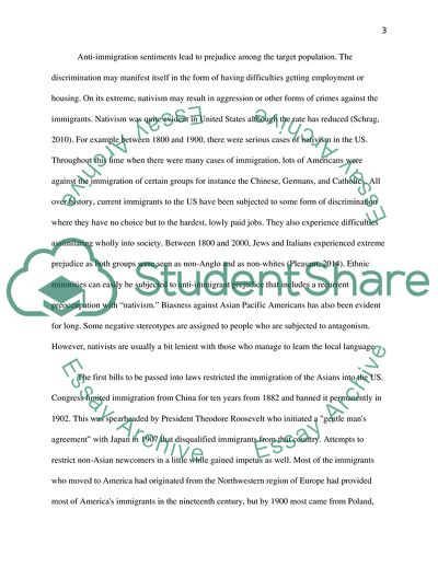 The Role Played by Nativism in the Discrimination of the Asians in the United States