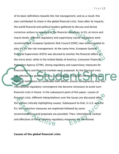 The Financial Crisis and the Global Economy