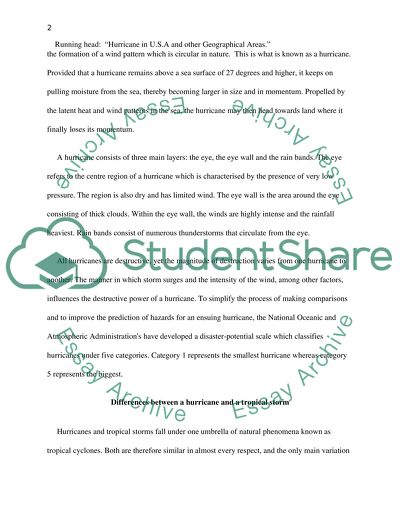 HURRICANES IN THE UNITED STATES AND OTHER GEOGRAPHICAL AREAS