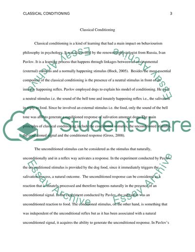 classical conditioning essay