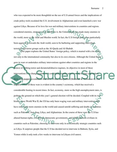 The United States Foreign Policy