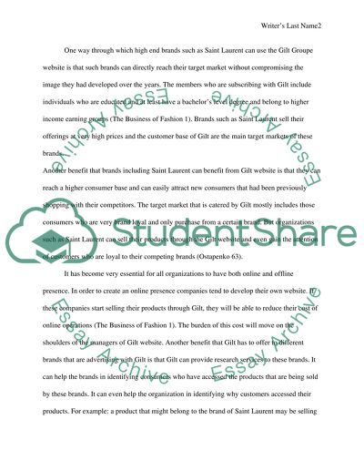 Describe how the web(www.gilt.com ) is used by a real corporation