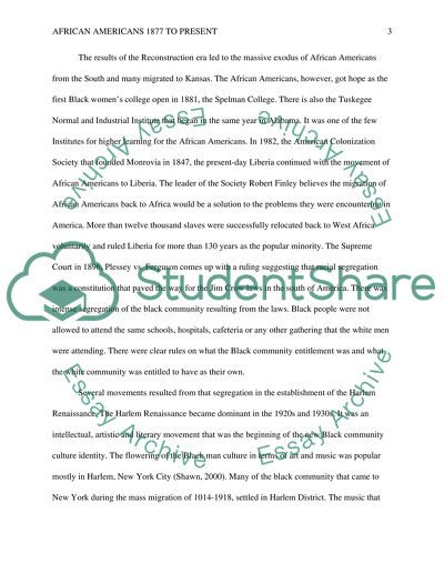 African Americans 1877 to Present