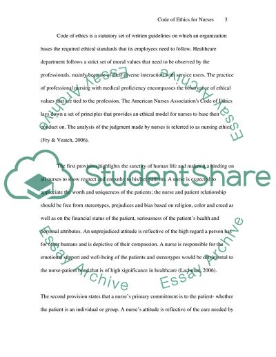 Code of Ethics for Nurses