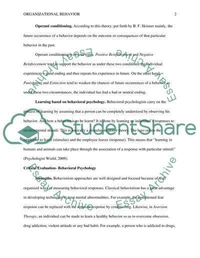 Behavioral vs Cognitive Psychology in the Context of Organizational Behavior
