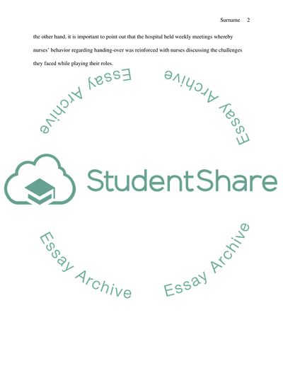 A Change Implemented in the Workplace