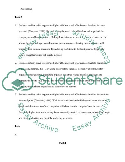 Business Entities and the Efficiency of an Accounting Accountant