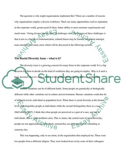 Racial Diversity on Organizations