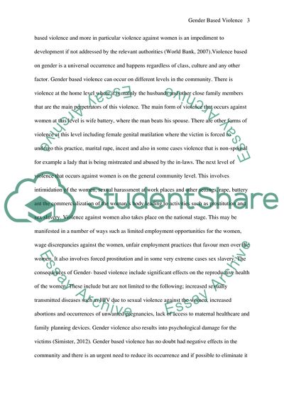 Definition of Gender-Based Violence