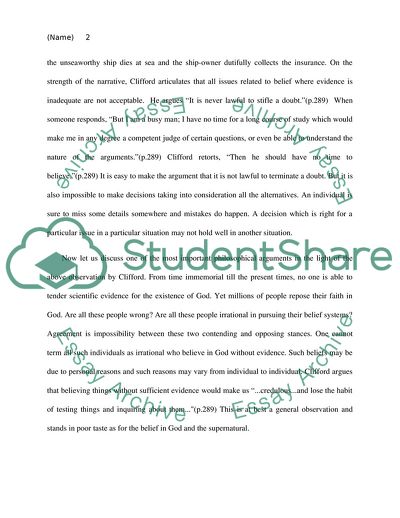 Evidentialism or Non-evidentialism