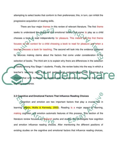 The Classroom Environment and Childrens Choices