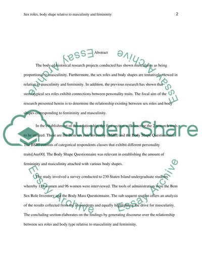 Sex Roles Related to Masculinity and Femininity