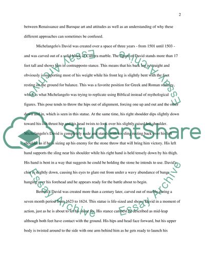 Compare and contract micheloangelo david and berninis david