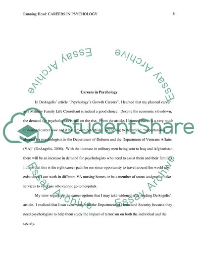 Careers in Psychology