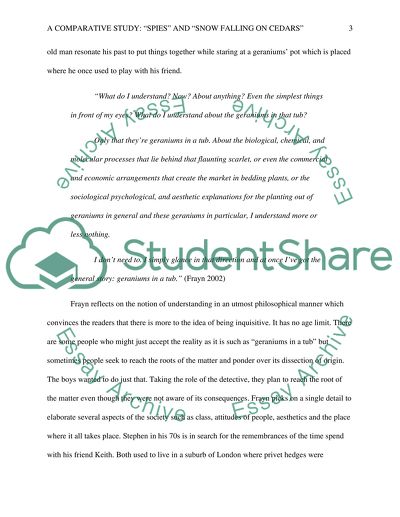 A Comparative Study : Spies and Snow Falling on Cedars