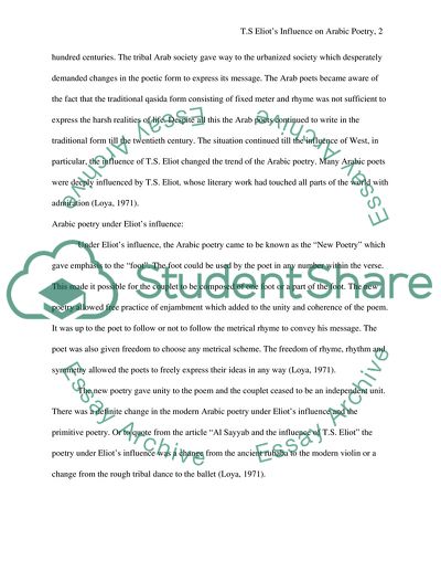 T.S Eliots Influence on Arabic Poetry