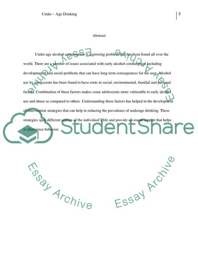 Under-Age Dipsomania Issues