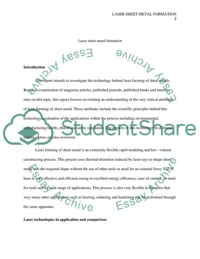 Laser Sheet Metal Formation